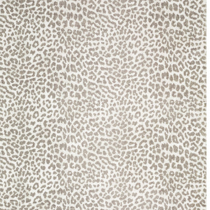 2' X 3' Beige and Cream Leopard Print Shag Handmade Non Skid Area Rug