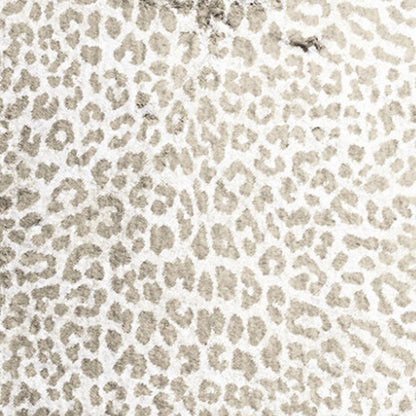 2' X 8' Beige and Cream Leopard Print Shag Handmade Non Skid Runner Rug