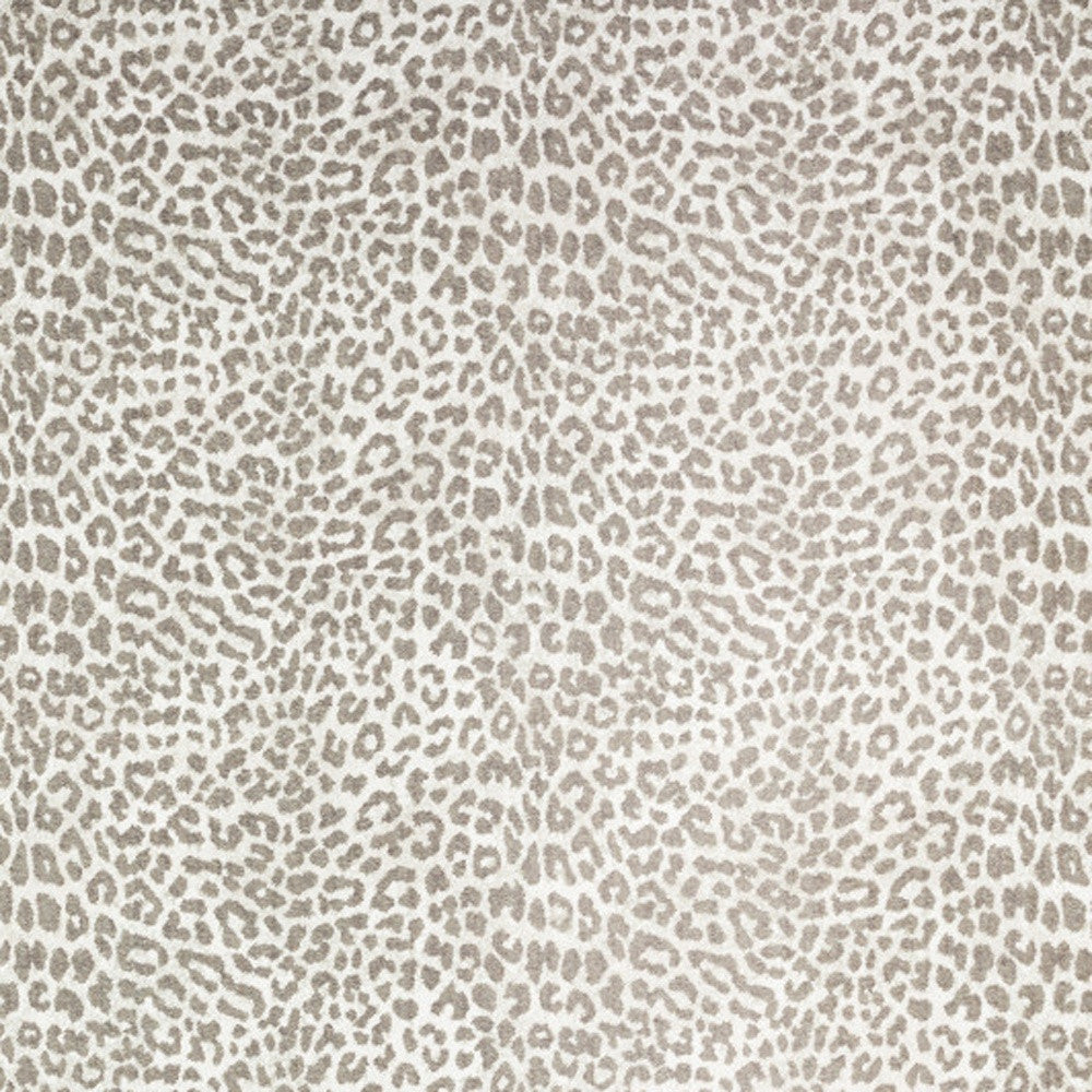 3' X 5' Beige and Cream Leopard  Print Shag Handmade Non Skid Area Rug