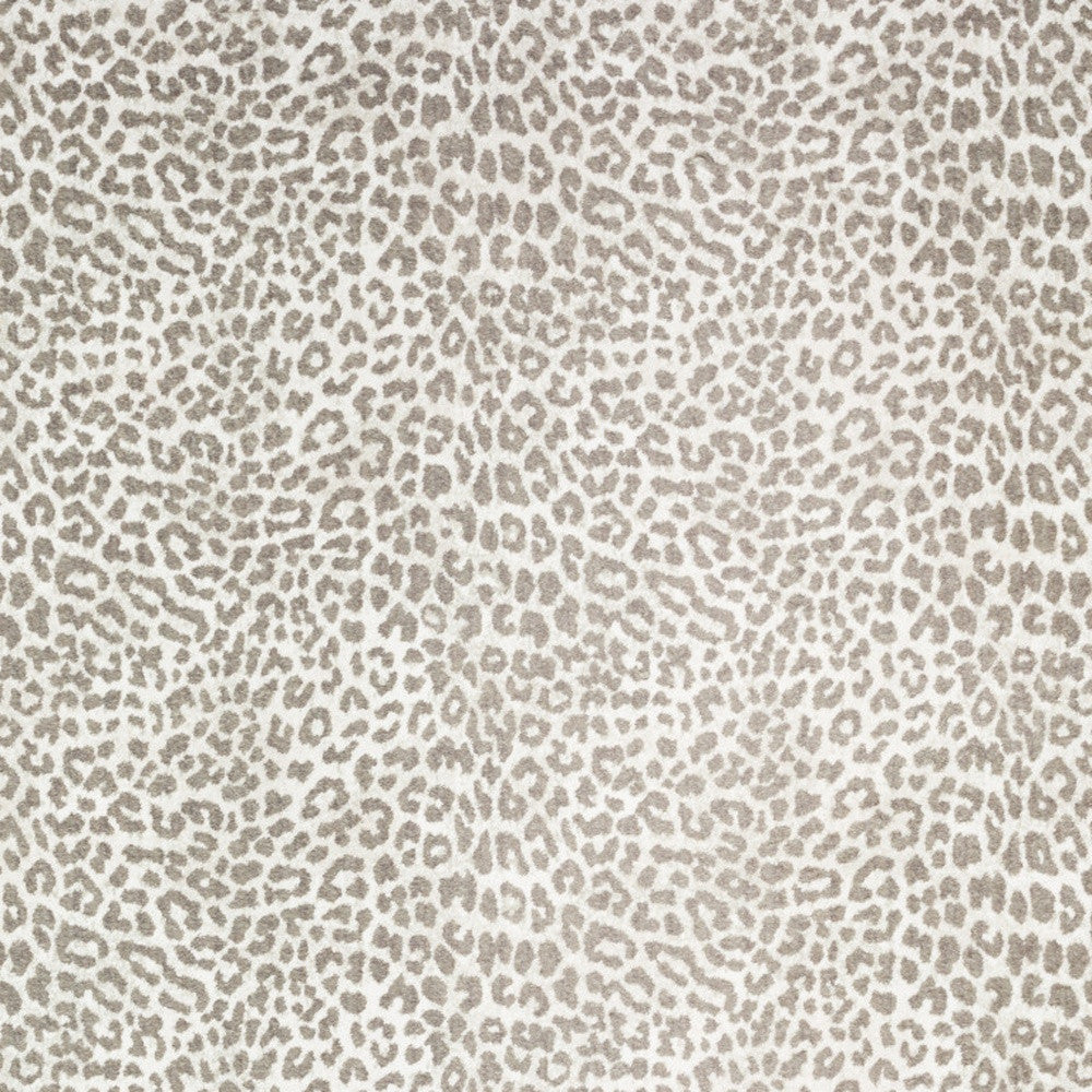 3' X 5' Beige and Cream Leopard  Print Shag Handmade Non Skid Area Rug