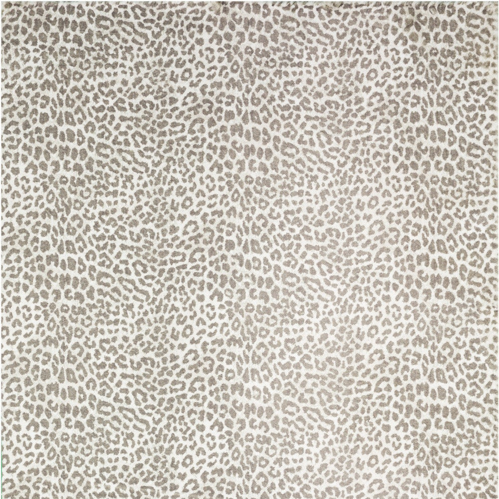 3' X 5' Beige and Cream Leopard  Print Shag Handmade Non Skid Area Rug