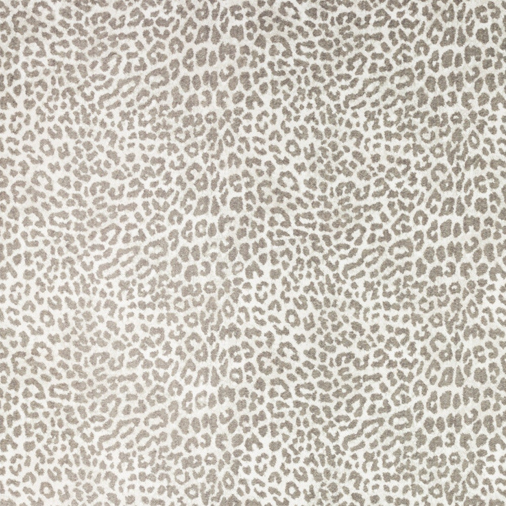 5' X 8' Beige and Cream Leopard  Print Shag Handmade Non Skid Area Rug