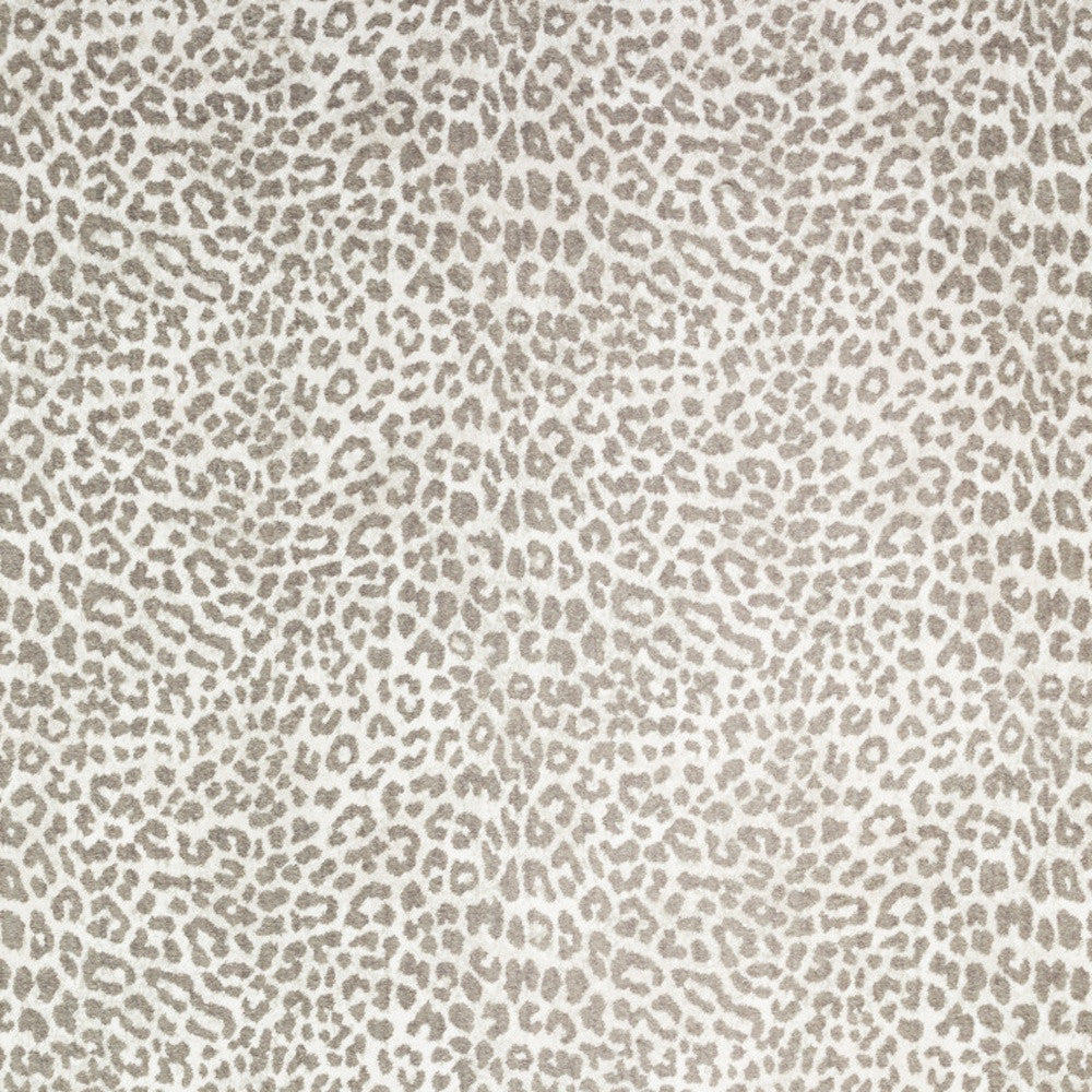 8' X 8' Beige and Cream Leopard  Round Shag Handmade Non Skid Area Rug