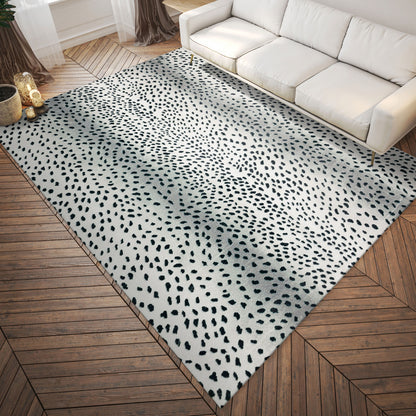 3' X 5' Black Gazelle  Print Shag Handmade Non Skid Area Rug