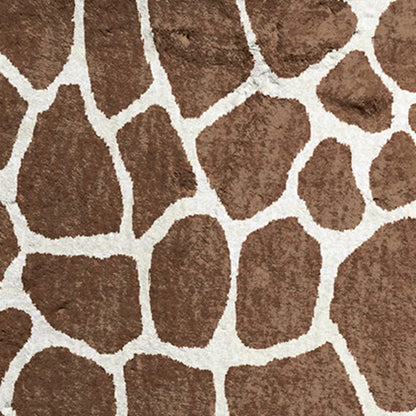 8' Brown and Ivory Animal Print Handmade Non Skid Runner Rug