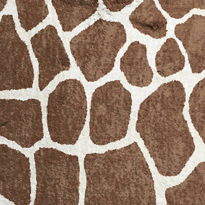 8' Brown and Ivory Animal Print Handmade Non Skid Runner Rug