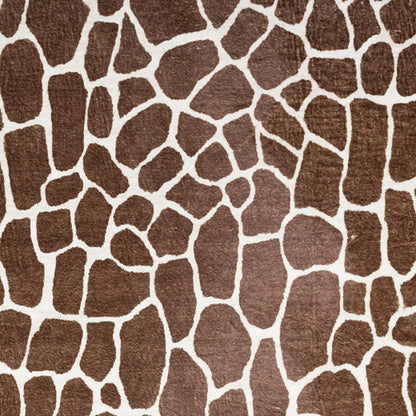 5' X 8' Brown Animal Print Shag Non Skid Area Rug