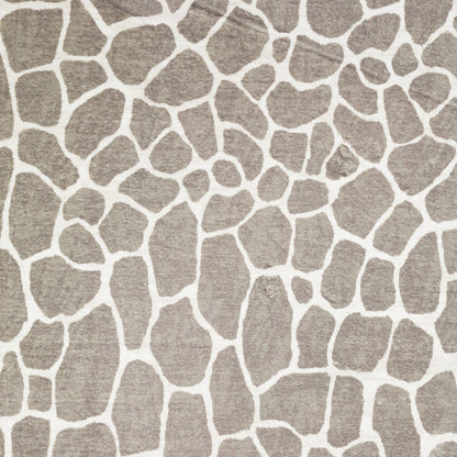 2' X 8' Beige Giraffe Print Shag Handmade Non Skid Runner Rug