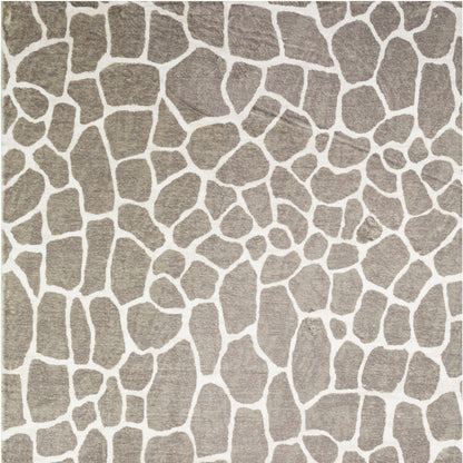 2' X 8' Beige Giraffe Print Shag Handmade Non Skid Runner Rug