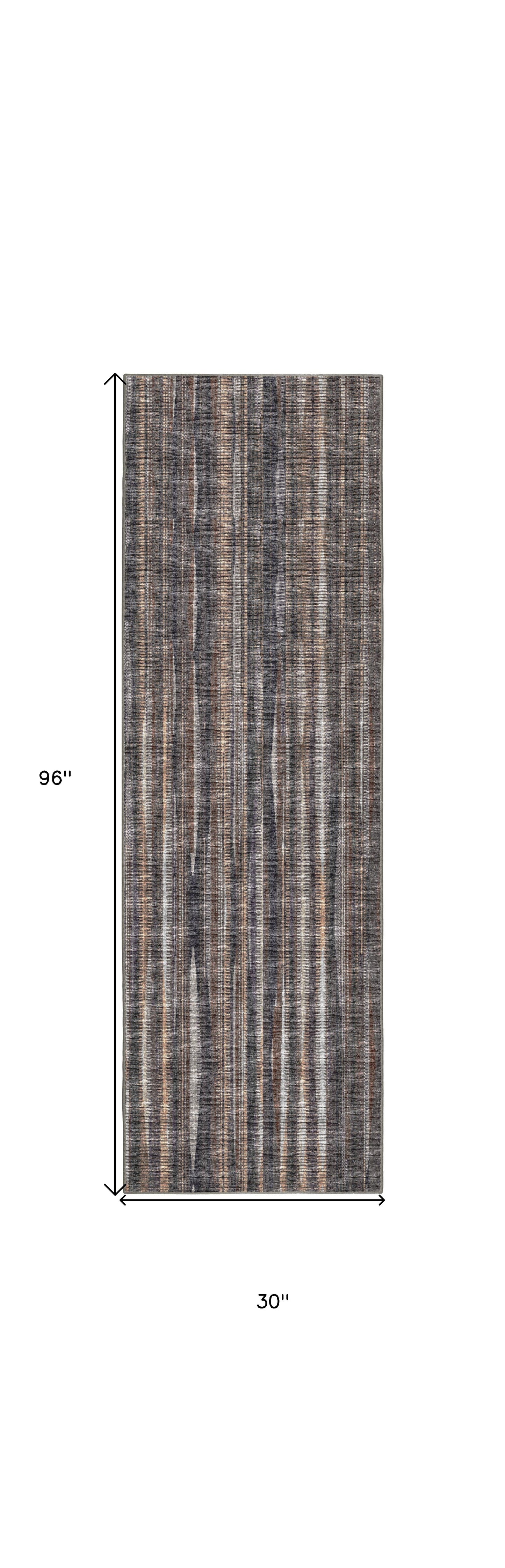 3' X 8' Brown Ombre Tufted Handmade Runner Rug