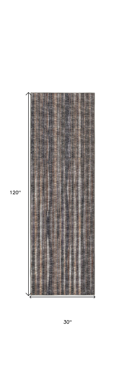 3' X 10' Brown Ombre Tufted Runner Rug