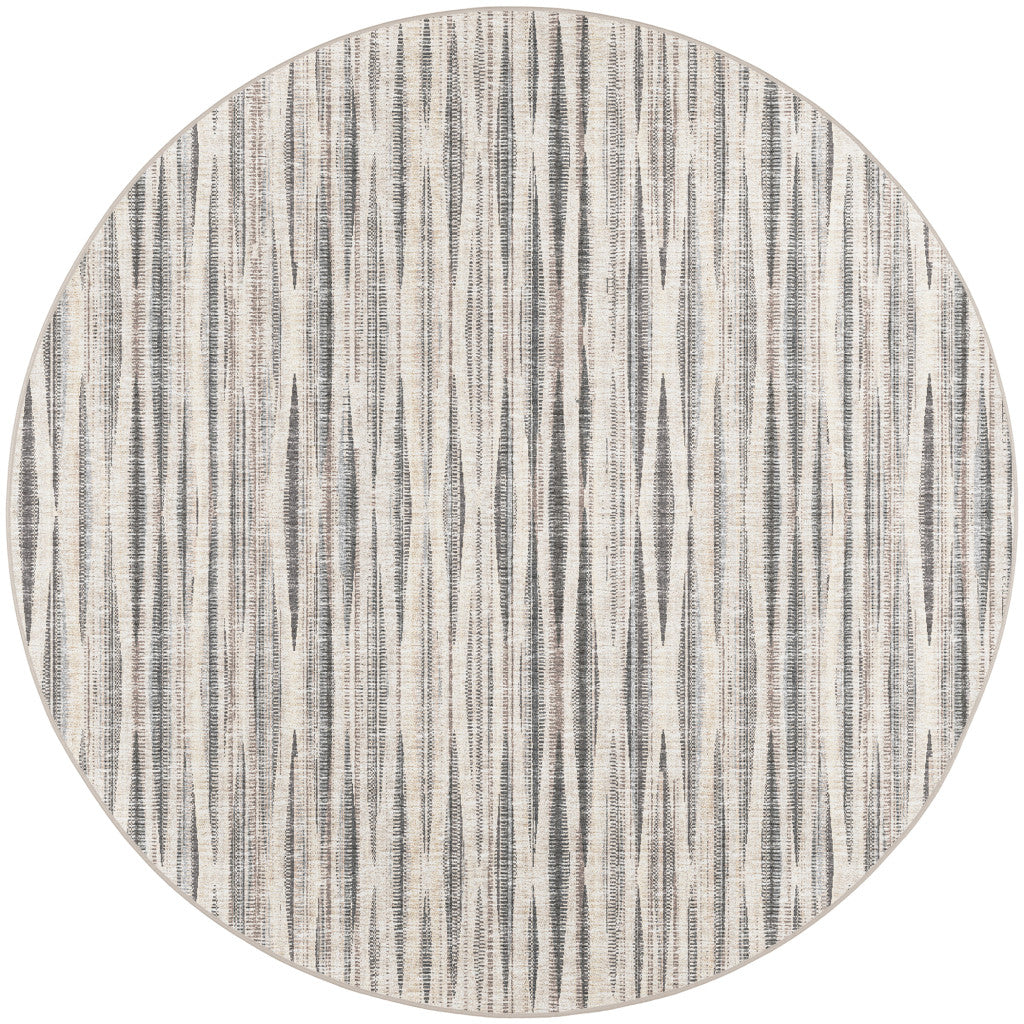 10' Ivory Round Ombre Tufted Handmade Area Rug