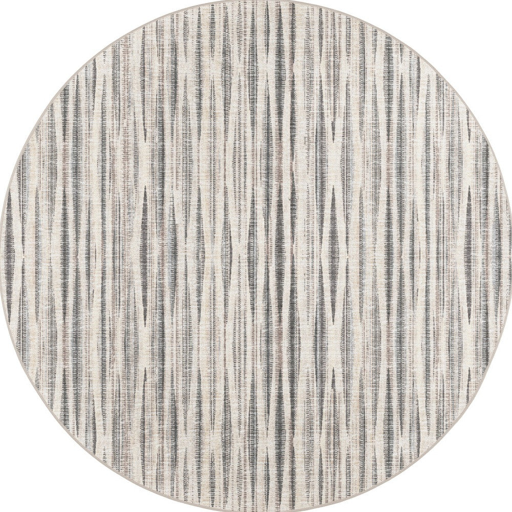 8' X 8' Ivory Round Ombre Tufted Handmade Area Rug