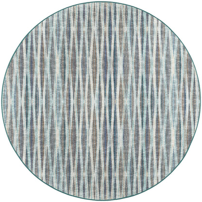 10' Blue Round Ombre Tufted Handmade Area Rug