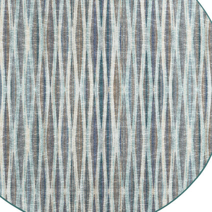 4' Blue Round Ombre Tufted Handmade Area Rug