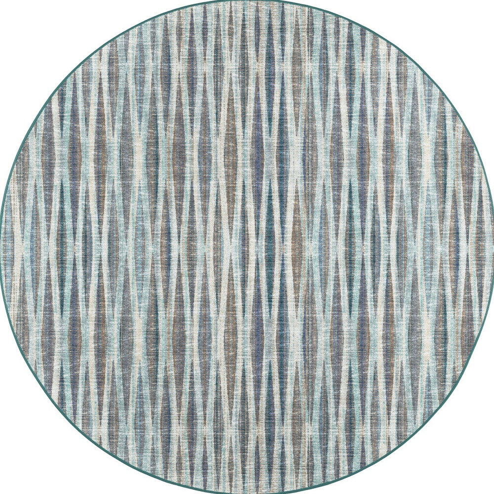 4' Blue Round Ombre Tufted Handmade Area Rug