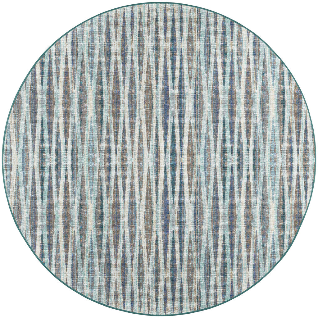 8' X 8' Blue Round Ombre Tufted Handmade Area Rug