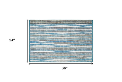 2' X 3' Blue Ombre Tufted Handmade Area Rug