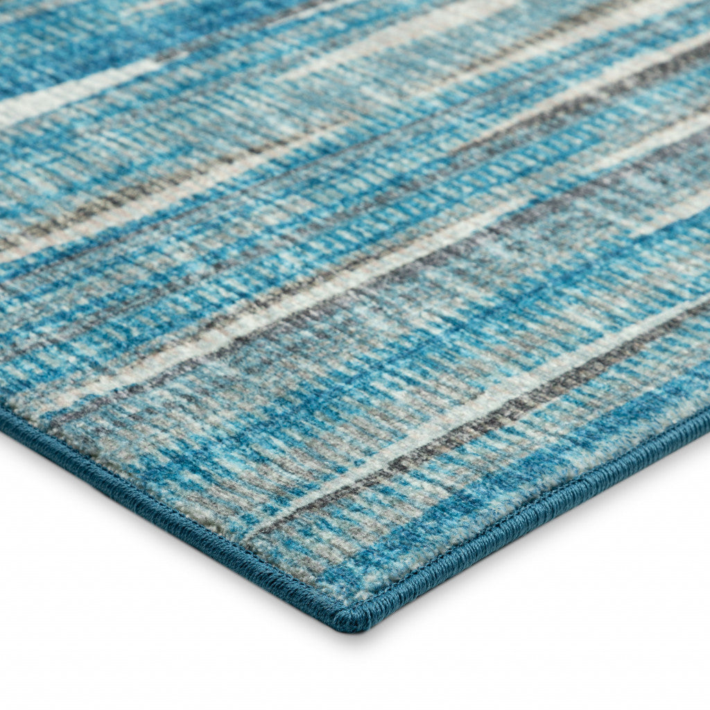 3' X 10' Blue Ombre Tufted Runner Rug