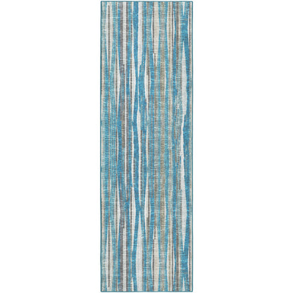 3' X 10' Blue Ombre Tufted Runner Rug