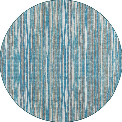 4' Blue Round Ombre Tufted Handmade Area Rug