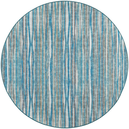 8' X 8' Blue Round Ombre Tufted Handmade Area Rug