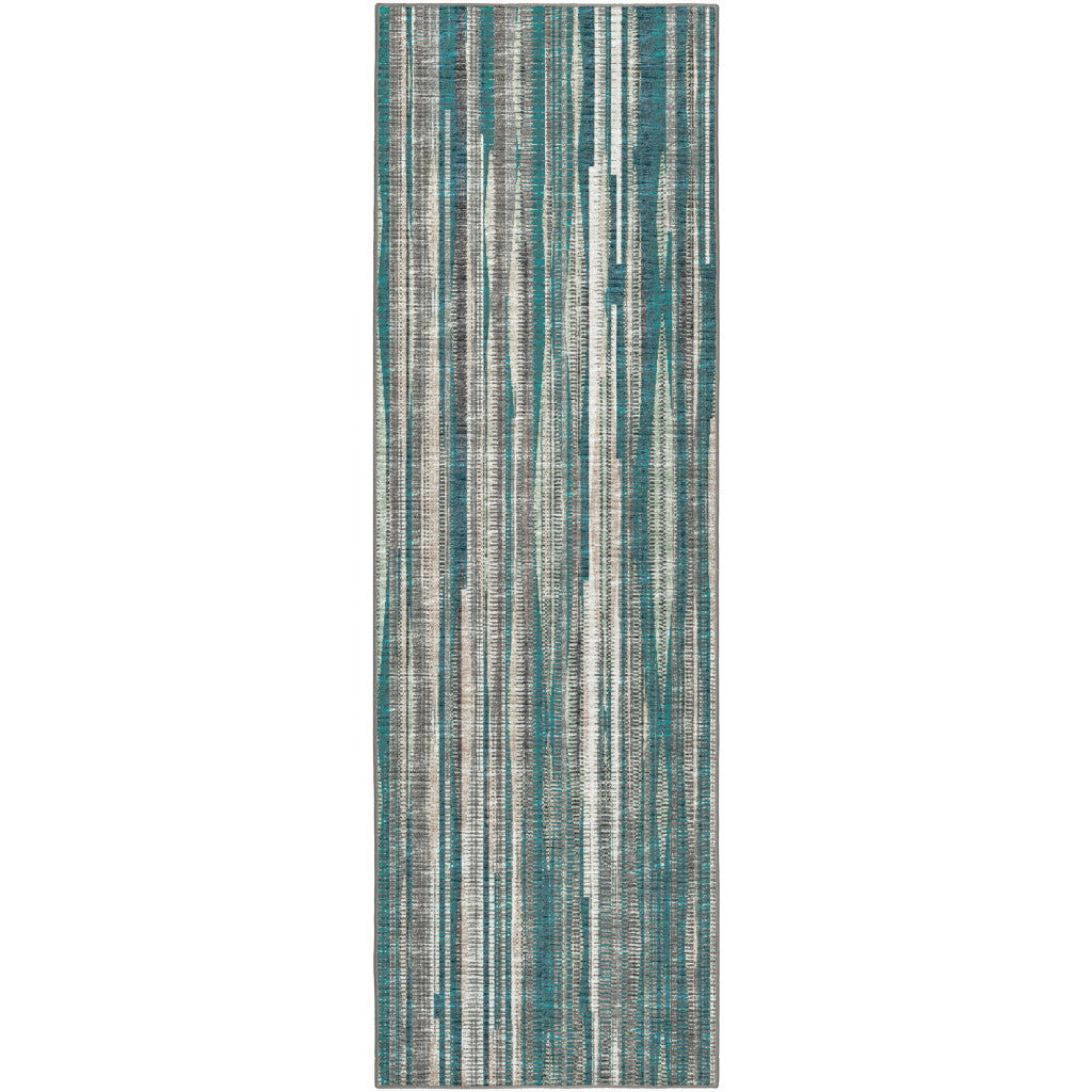 3' X 10' Blue Ombre Tufted Runner Rug