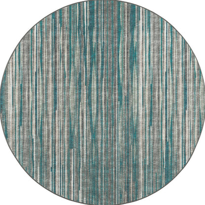 4' Blue Round Ombre Tufted Handmade Area Rug