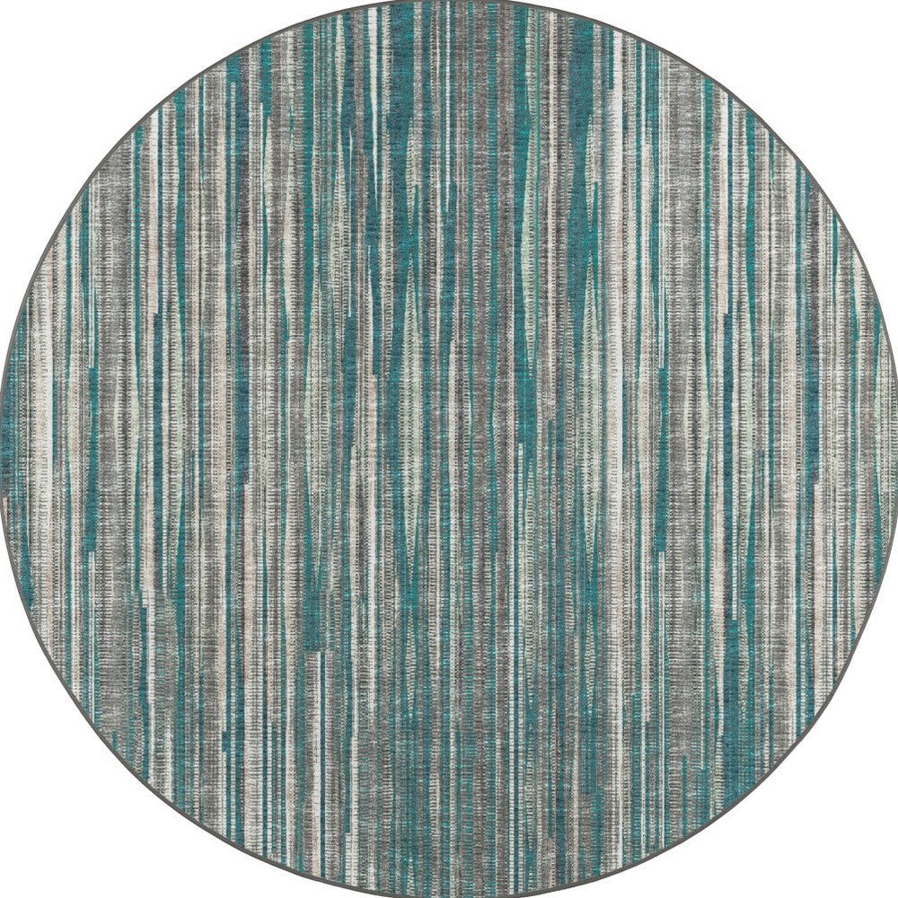 8' X 8' Blue Round Ombre Tufted Handmade Area Rug