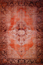 8' X 10' Red Oriental Distressed Non Skid Area Rug