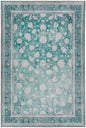 8' X 10' Blue Oriental Distressed Non Skid Area Rug