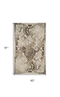 5' X 8' Brown Oriental Area Rug