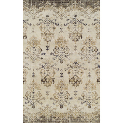 8' X 11' Beige and Brown Oriental Area Rug