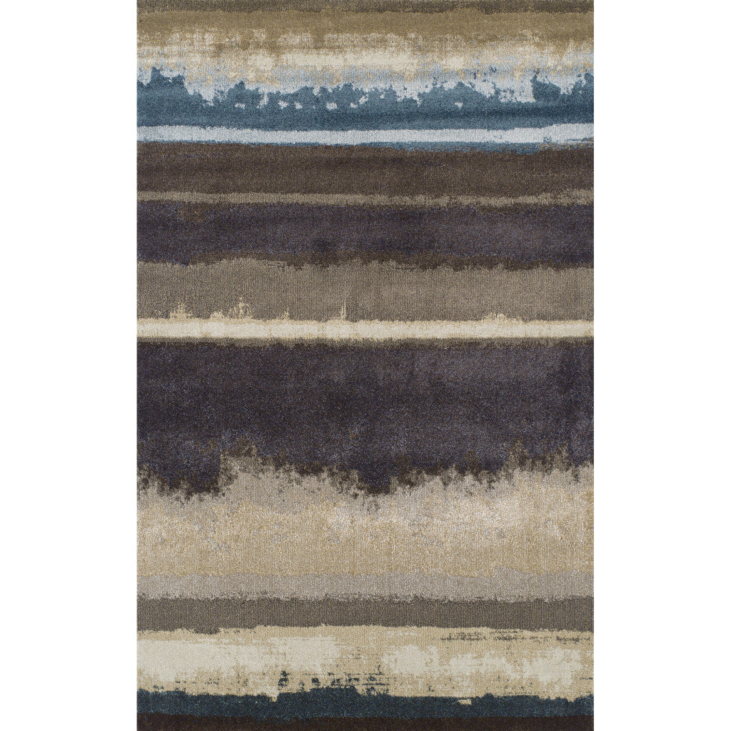 3' X 5' Beige and Brown Abstract Area Rug