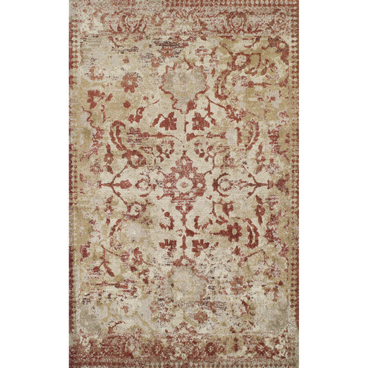 3' X 5' Red and Beige Oriental Area Rug