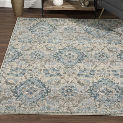 3' X 5' Blue Oriental Area Rug