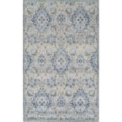 5' X 8' Blue Oriental Area Rug