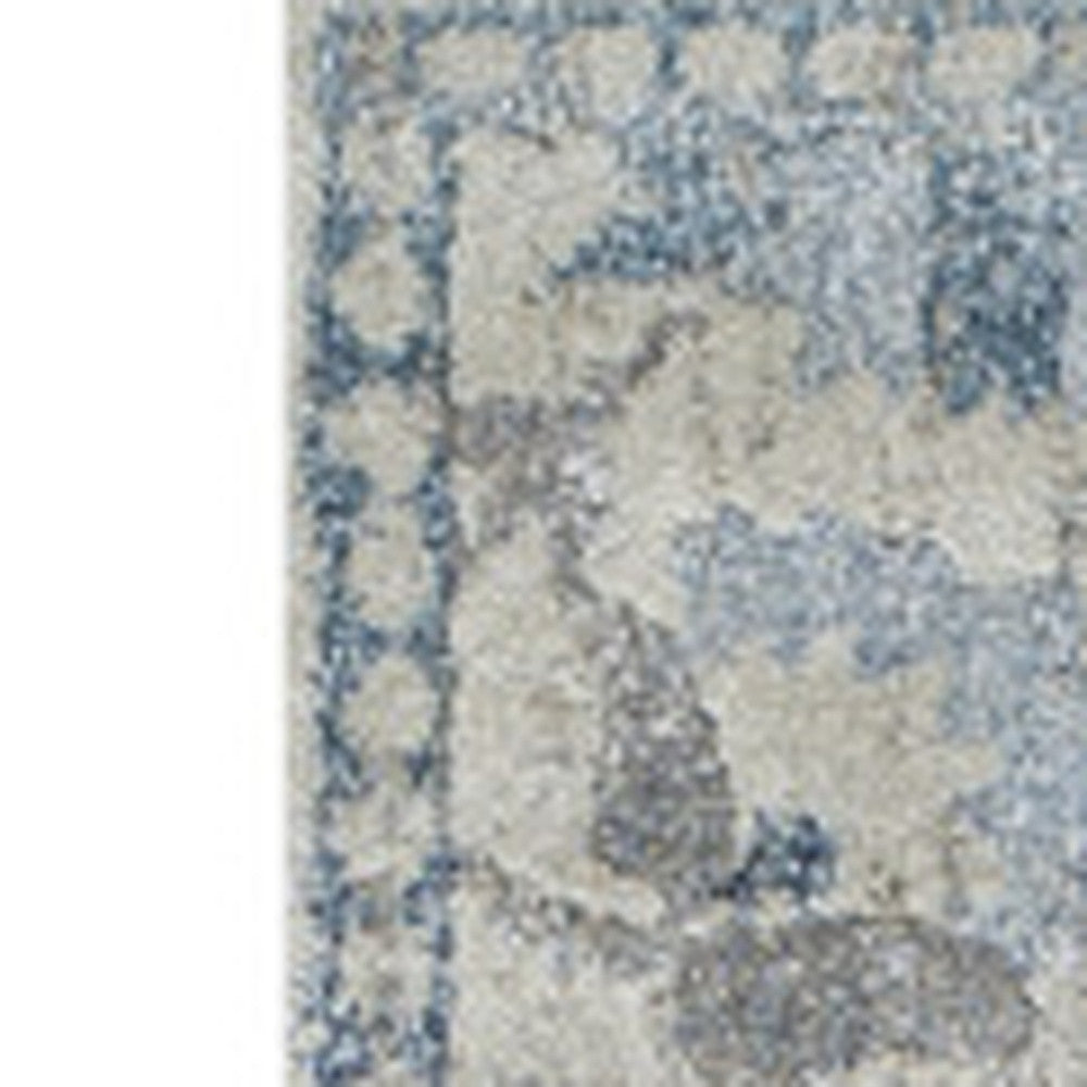 5' X 8' Blue Oriental Area Rug