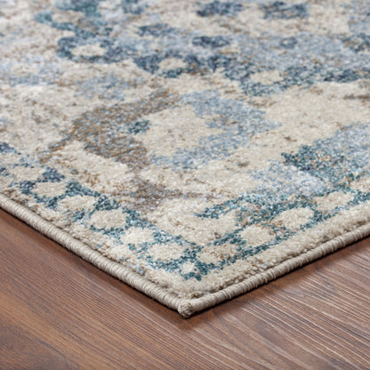 8' X 11' Blue Oriental Area Rug