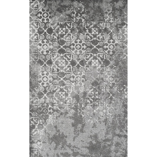 3' X 5' Gray and Ivory Oriental Distressed Area Rug