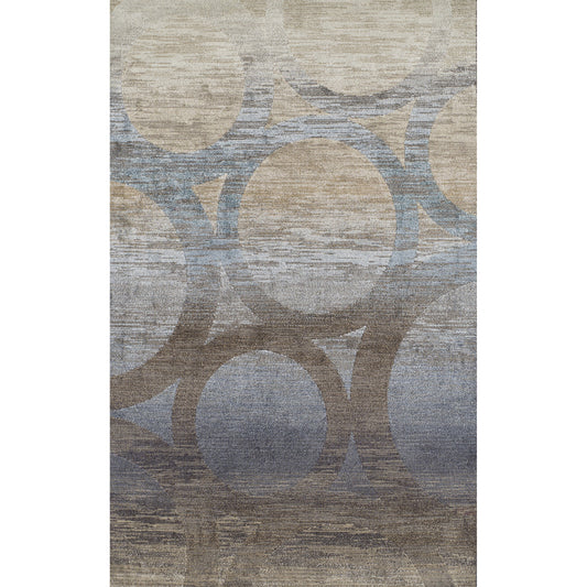 5' X 8' Brown and Beige Abstract Area Rug