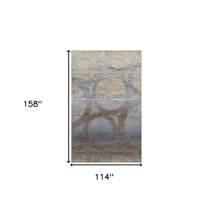 10' X 13' Brown and Beige Abstract Area Rug