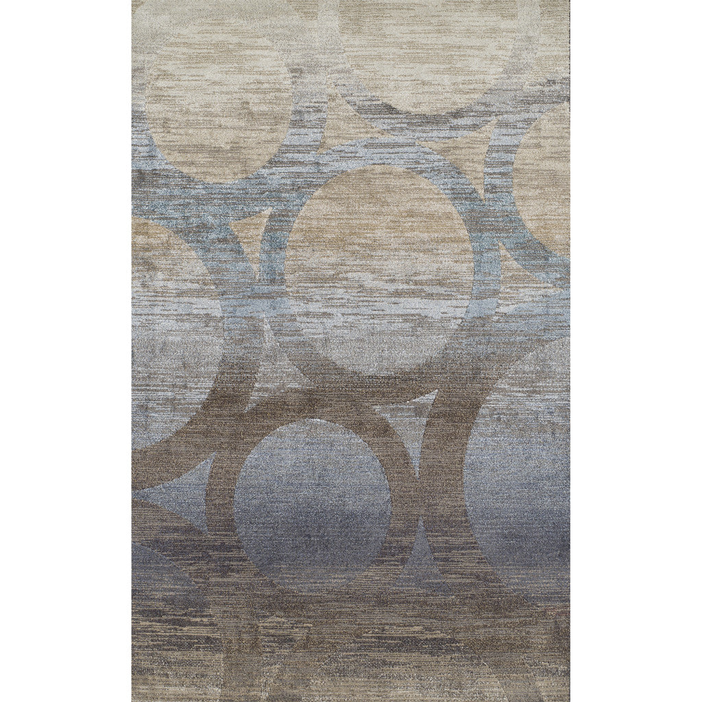 10' X 13' Brown and Beige Abstract Area Rug