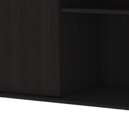 59" Black Open shelving TV Stand and Coffee Table