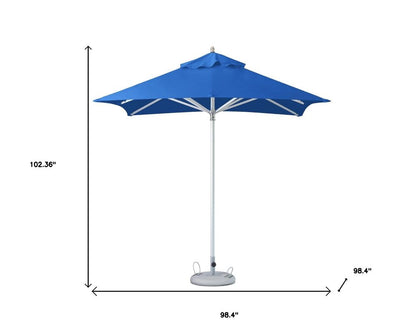 8' Blue Polyester Square Market Patio Umbrella