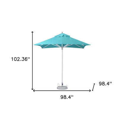 102" Aqua Polyester Square Market Patio Umbrella