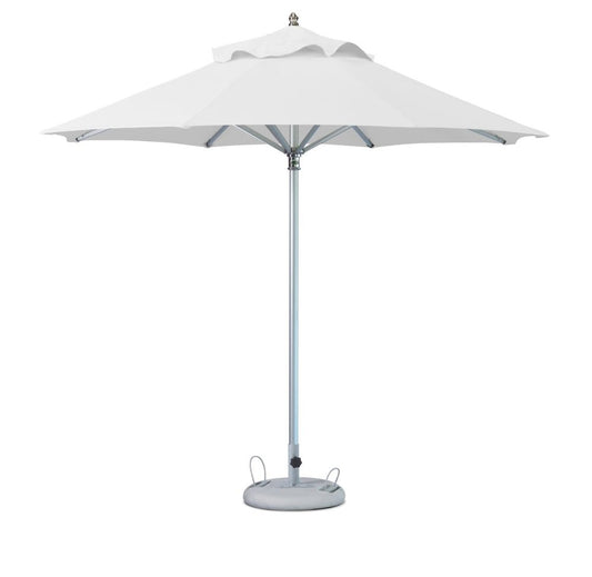 102" White Polyester Round Market Patio Umbrella