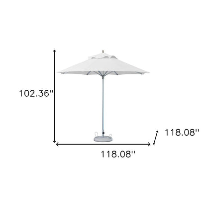 102" White Polyester Round Market Patio Umbrella