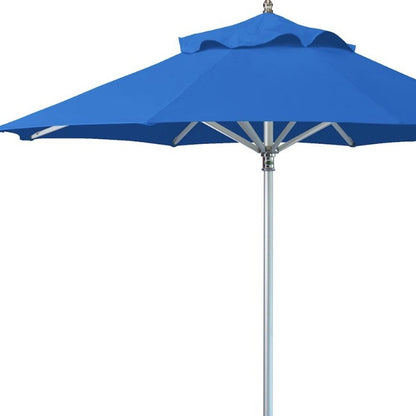 10' Blue Polyester Round Tilt Cantilever Patio Umbrella with Stand
