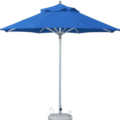 10' Blue Polyester Round Tilt Cantilever Patio Umbrella with Stand